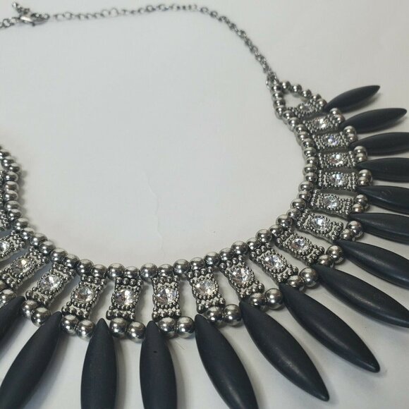 Women's Rhinestone Collared Statement Necklace - Picture 2 of 3